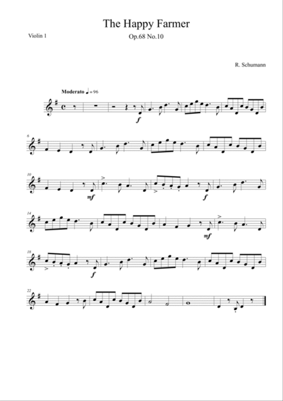 The Happy Farmer Op.68 No.10 (in G) Piano Trio scores gallery preview page 3