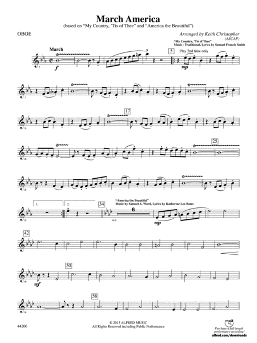 March America: Oboe Concert Band scores gallery preview page 1
