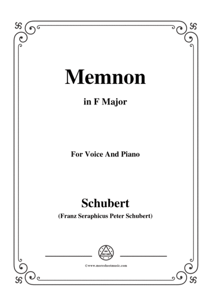 Schubert-Memnon,in F Major,Op.6,for Voice and Piano image number null