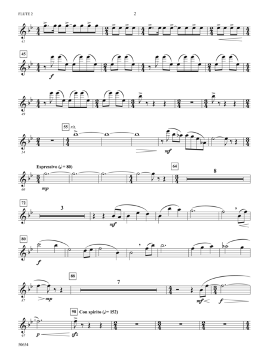 The Wolves of Alaska: 2nd Flute Concert Band scores gallery preview page 2