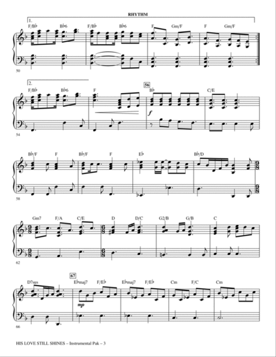 His Love Still Shines - Rhythm Choir scores gallery preview page 3