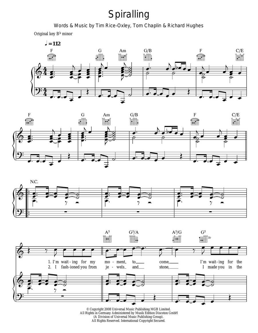 Spiralling Acoustic Guitar scores gallery preview page 1