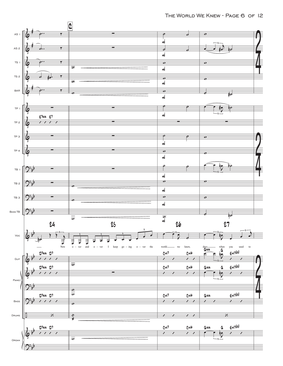 The World We Knew (over And Over) Jazz Ensemble scores gallery preview page 6