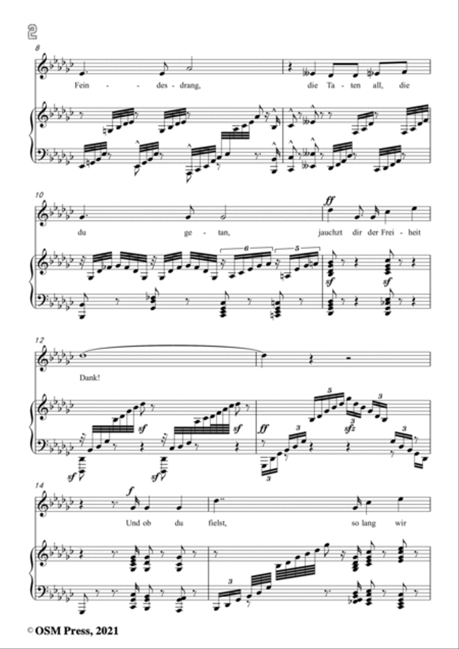 Schumann-Dem Helden,Op.95 No.3,in G flat Major,for Voice and Piano Voice Solo scores gallery preview page 4