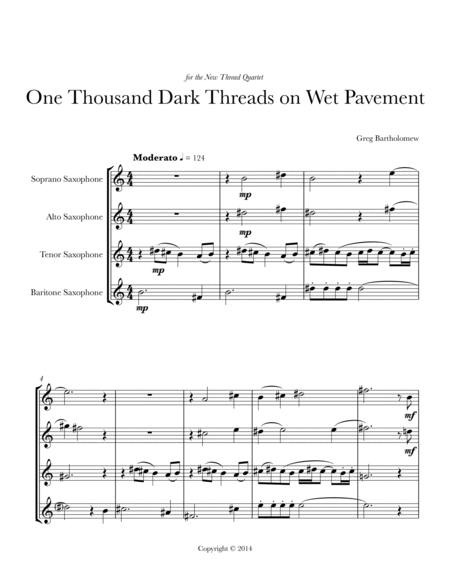 One Thousand Dark Threads on Wet Pavement (sax quartet) image number null