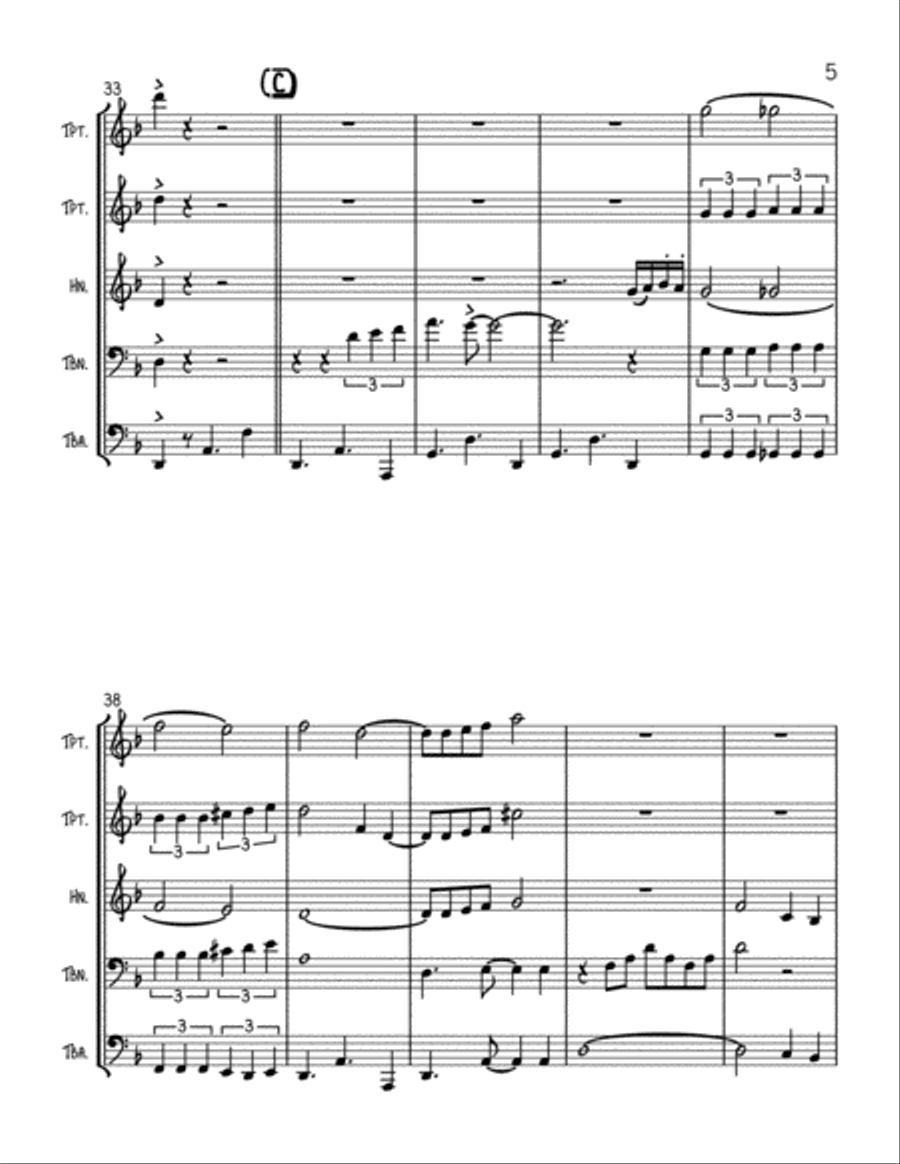 Besame Mucho (Kiss Me Much) Brass Ensemble scores gallery preview page 5