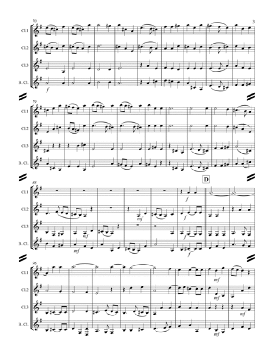 Handel - And the Glory of the Lord from Messiah (for Clarinet Quartet) Clarinet Quartet scores gallery preview page 4