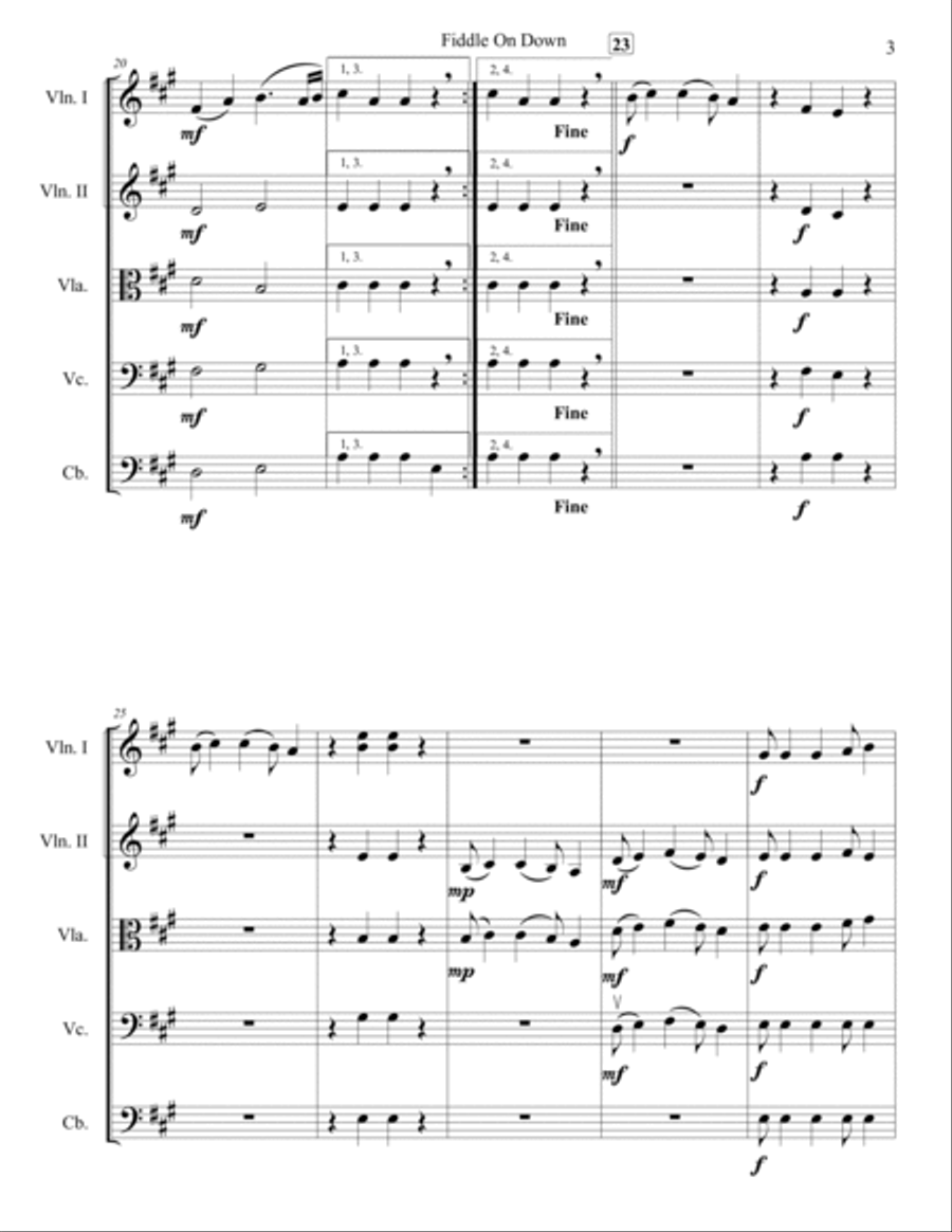 Fiddle On Down String Orchestra scores gallery preview page 3