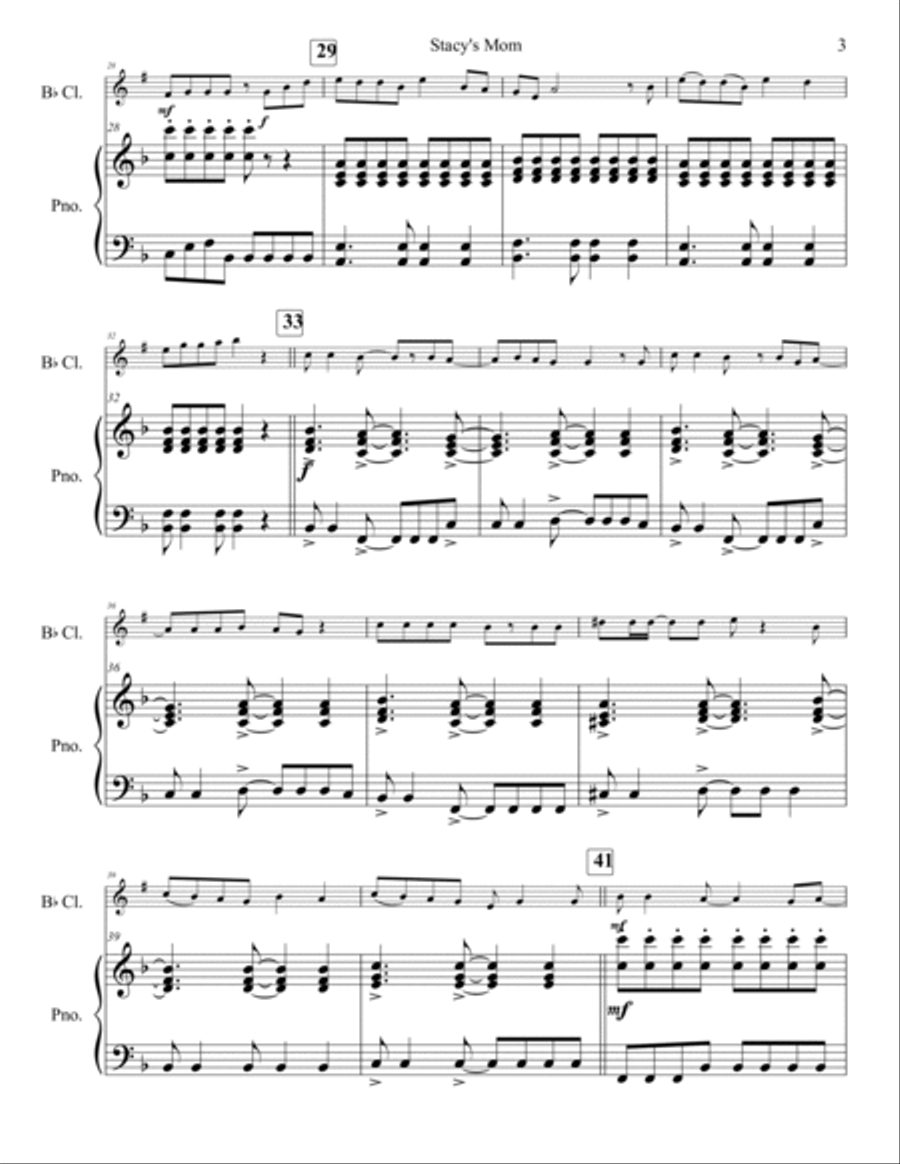 Stacy's Mom B-Flat Clarinet scores gallery preview page 4