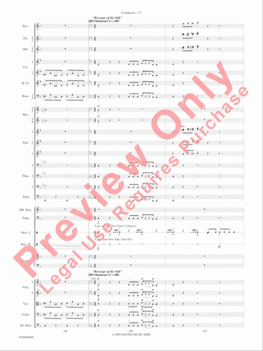Concert Suite from Star Wars: Episode III Revenge of the Sith Full Orchestra scores gallery preview page 30