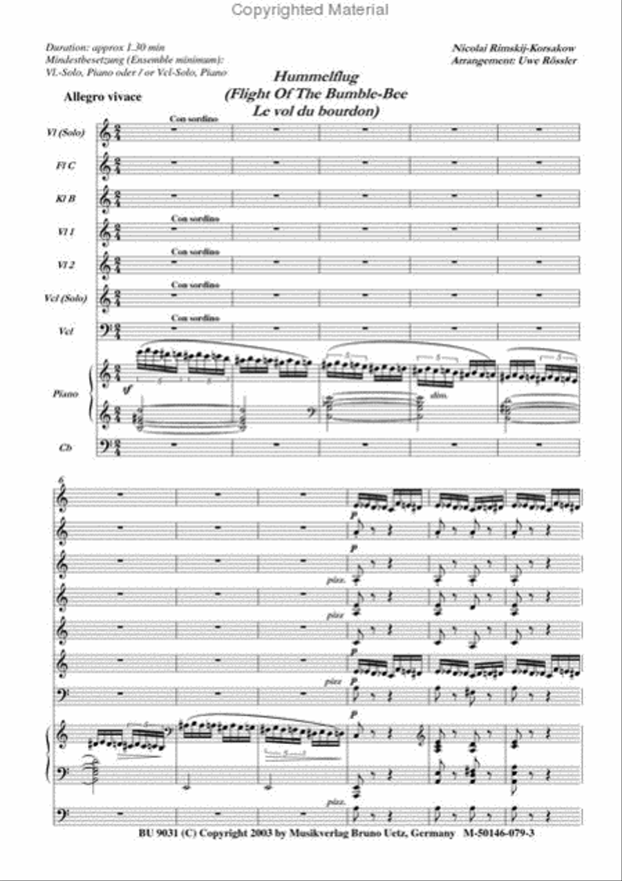 Flight Of The Bumble Bee Clarinet scores gallery preview page 2