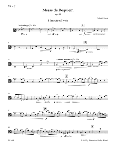 Messe de Requiem, Op. 48 (viola 2)