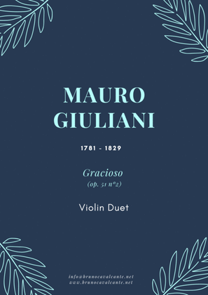 Gracioso Op 51 n2 (Mauro Giuliani) for Violin Duet