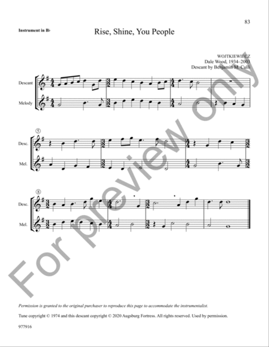 Hymn Descants, Set 2 C Instrument scores gallery preview page 8