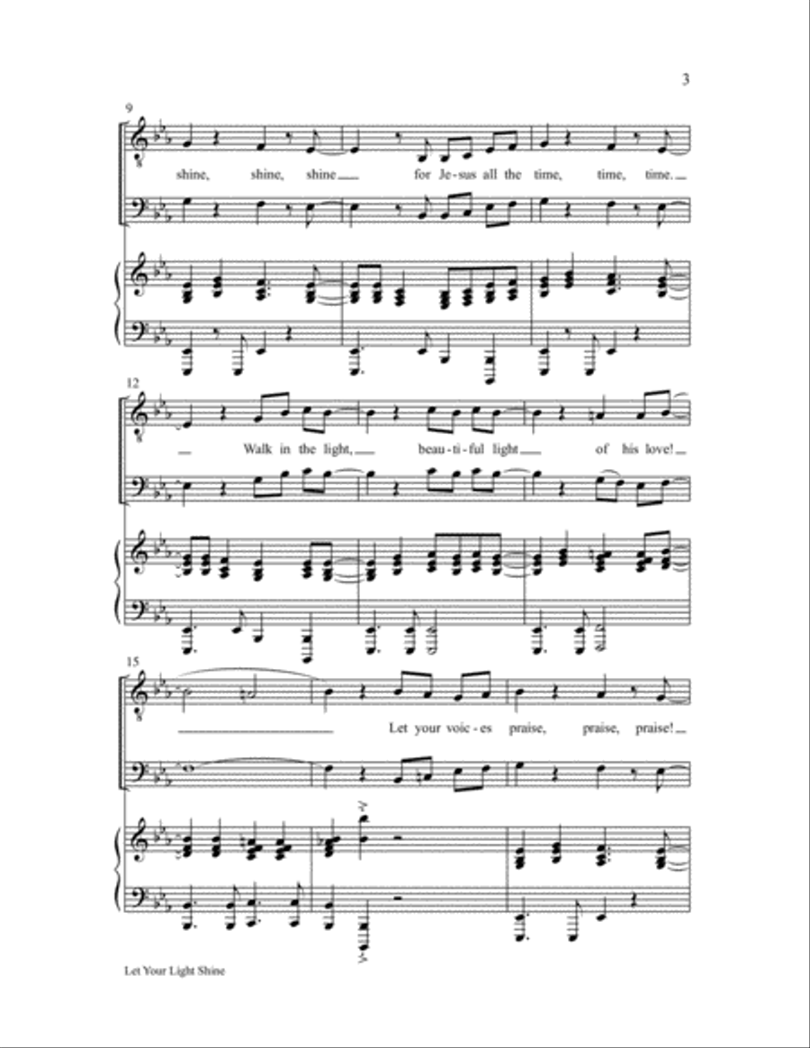 Let Your Light Shine Choir scores gallery preview page 3