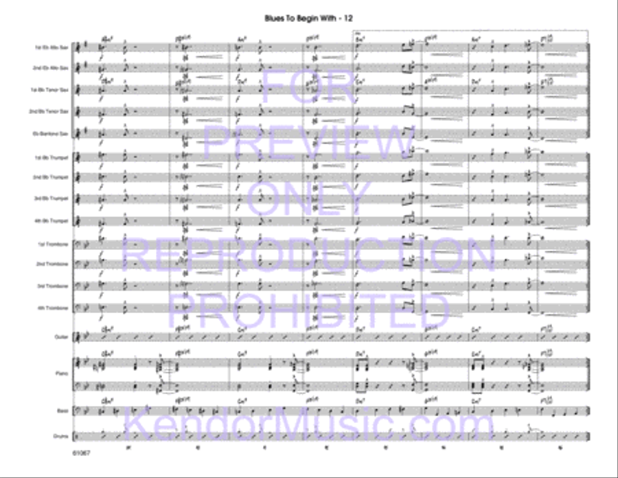 Blues To Begin With Jazz Ensemble scores gallery preview page 13