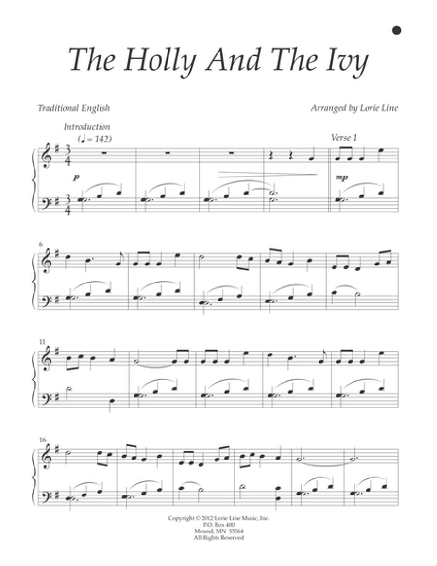 The Holly And The Ivy - EASY! Piano Solo scores gallery preview page 2
