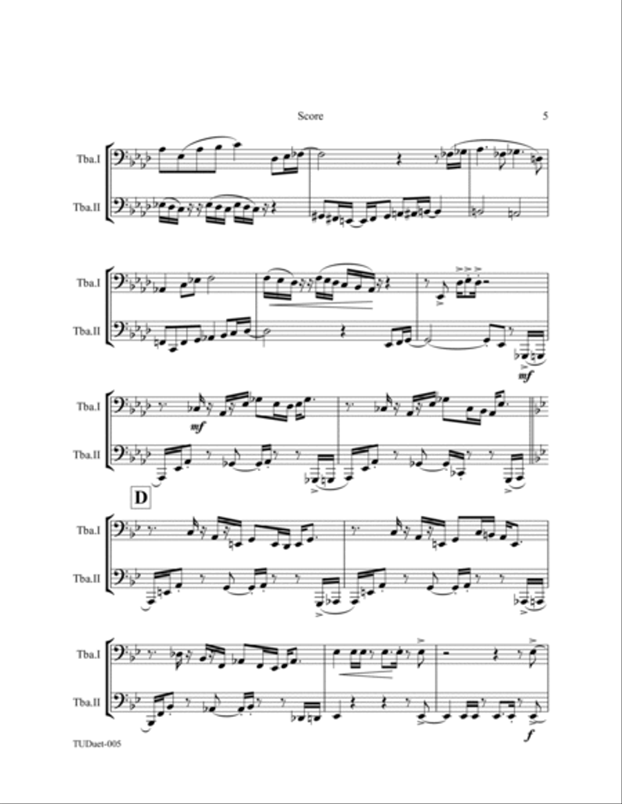 Tuba Funkadunk- tuba duet Brass Duet scores gallery preview page 5