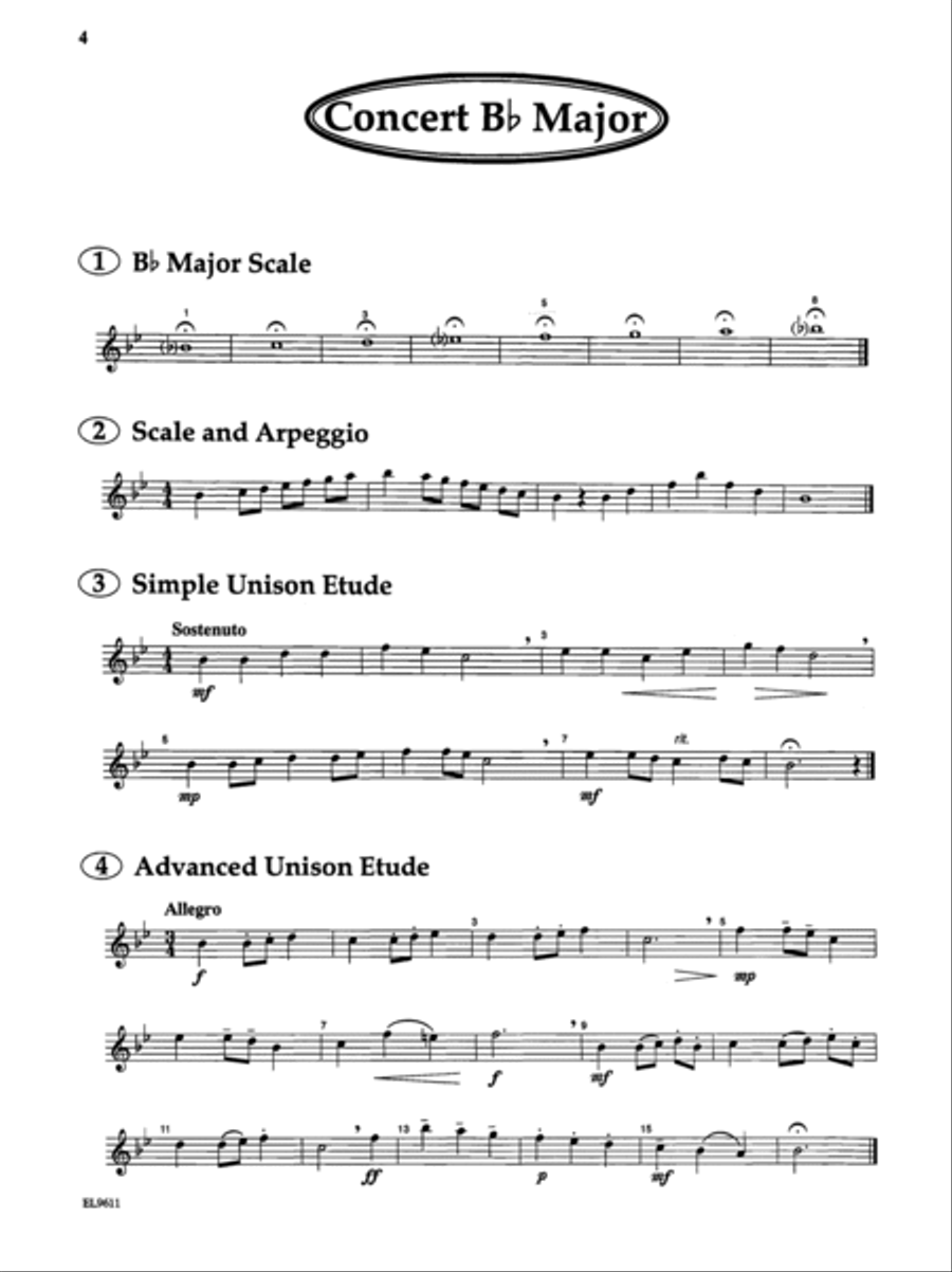 Directional Warm-Ups for Band (concert band method book - Part Book Set A: Flute, Oboe, Bassoon Concert Band scores gallery preview page 4