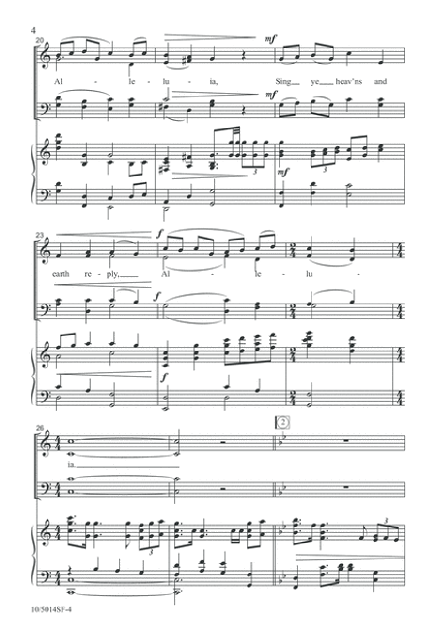 Christ the Lord is Risen Today 4-Part scores gallery preview page 4