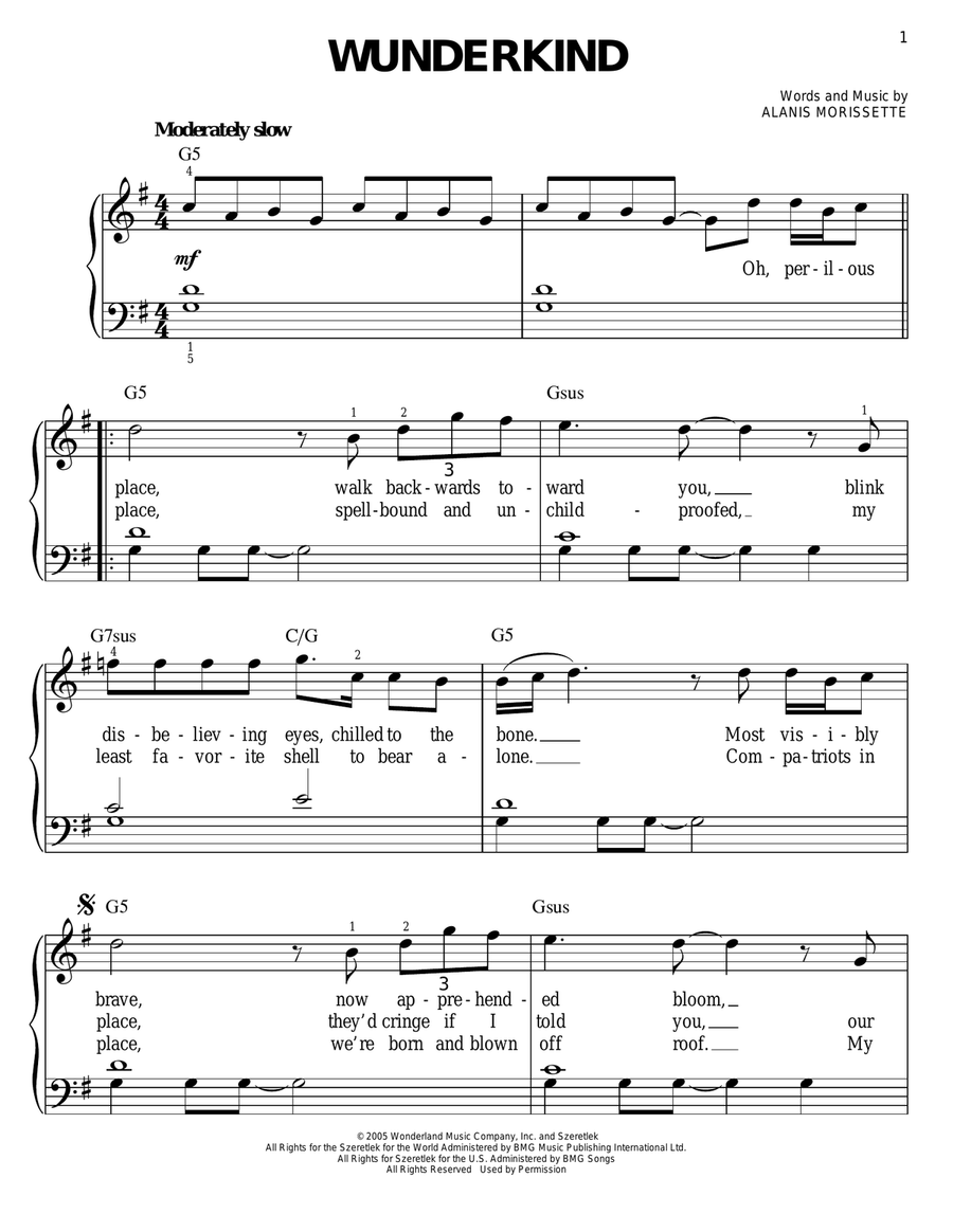 Wunderkind Easy Piano scores gallery preview page 1