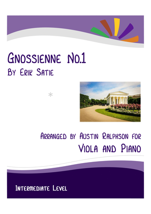 Book cover for Gnossienne No.1 (Satie) - viola and piano with FREE BACKING TRACK