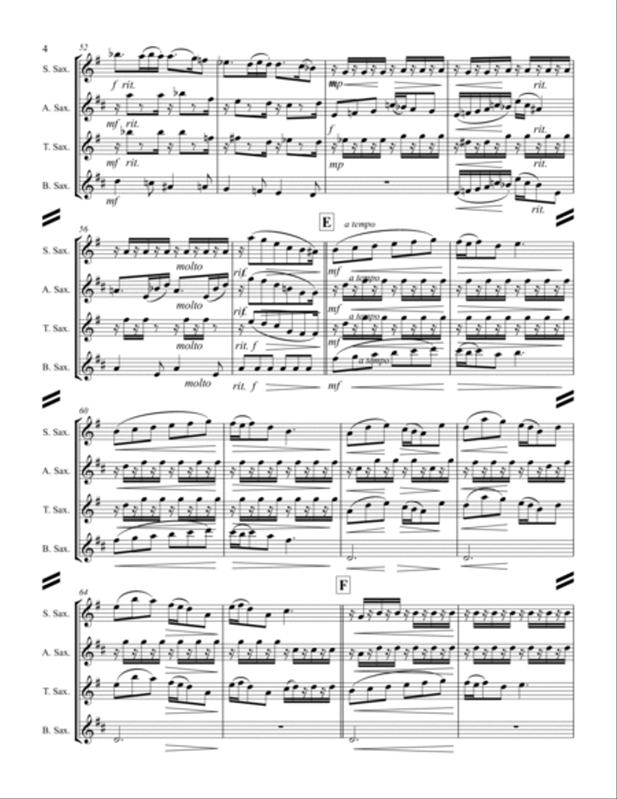 Mallorca – Barcarola (for Saxophone Quartet SATB) Saxophone Quartet scores gallery preview page 5