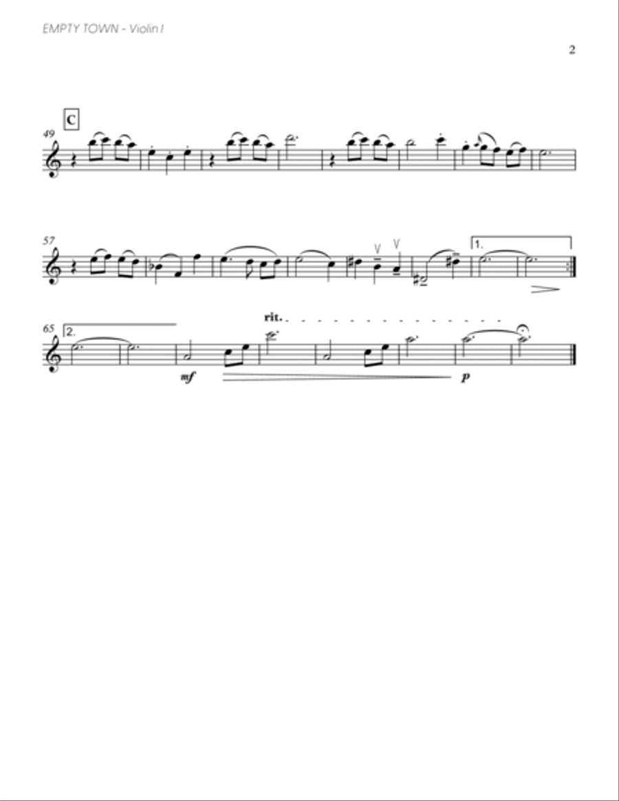 Empty Town (from DELTARUNE) (Trio for Two Violins and Cello) String Trio scores gallery preview page 6