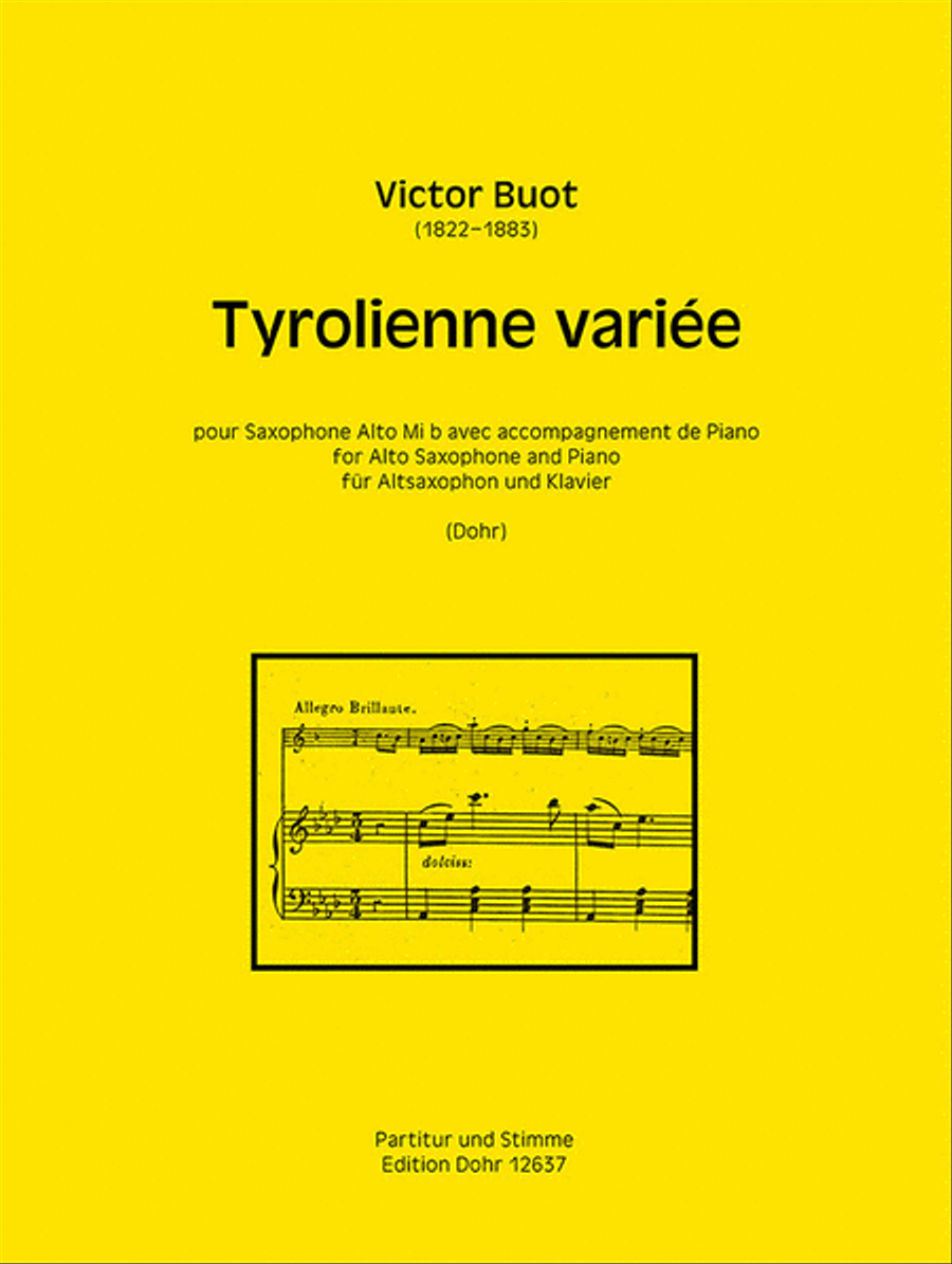 Tyrolienne variée für Altsaxophon und Klavier Alto Saxophone scores gallery preview page 1