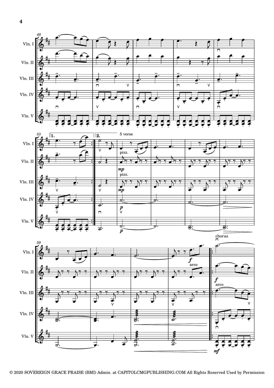 O Come All You Unfaithful String Quintet scores gallery preview page 4