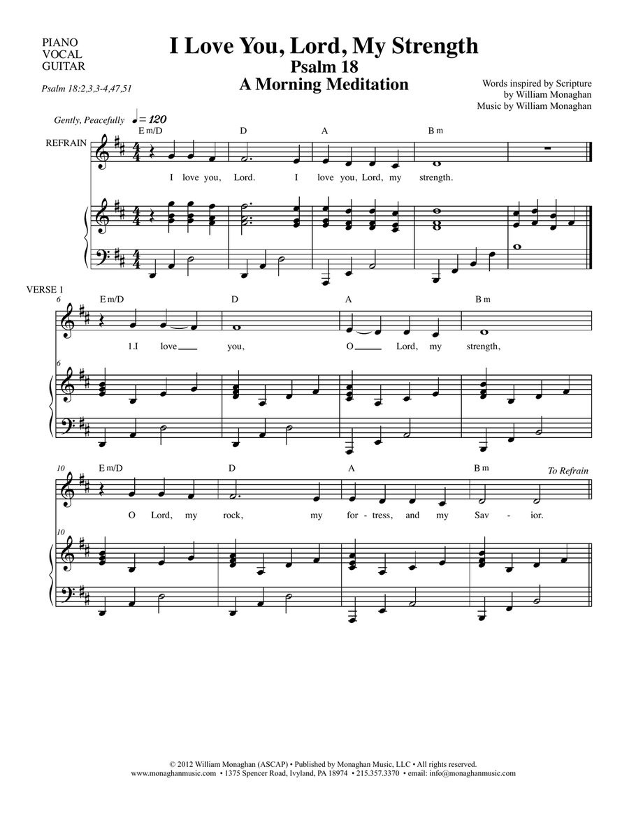 I Love You, Lord, My Strength (Psalm 18) Choir - Digital Sheet Music