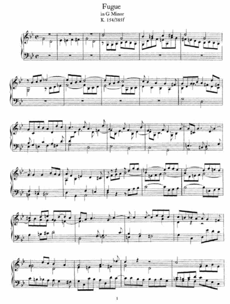 W. A. Mozart - Fugue in g Minor K. 154-385f