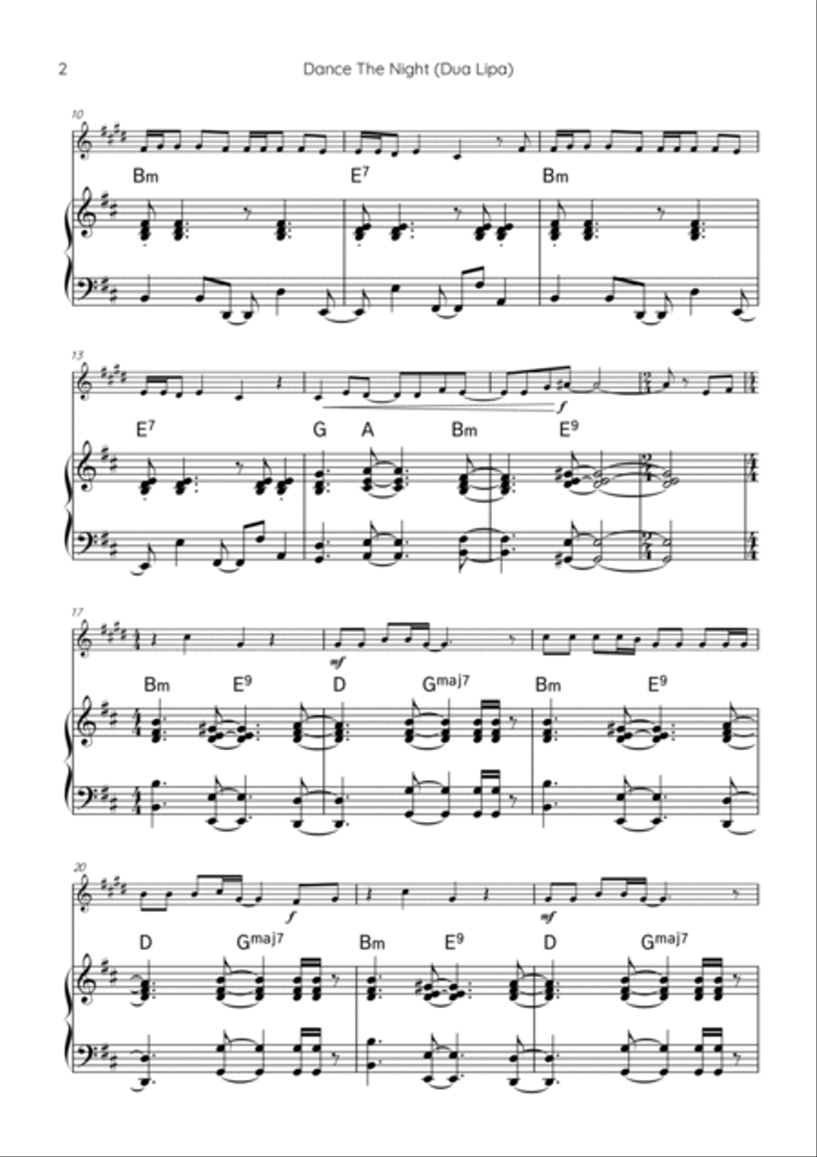 Dance The Night B-Flat Trumpet scores gallery preview page 2