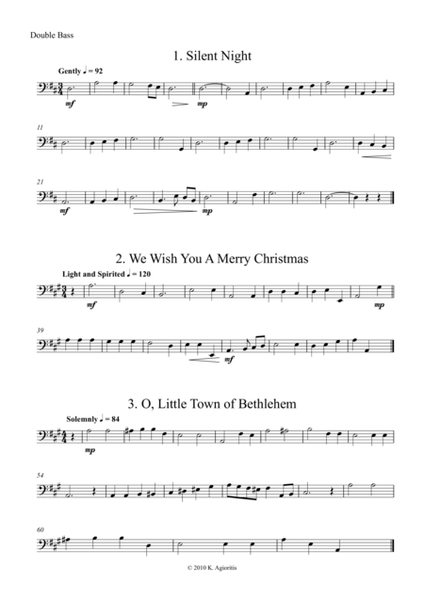 Fifteen Traditional Carols for String Orchestra - Double Bass Part