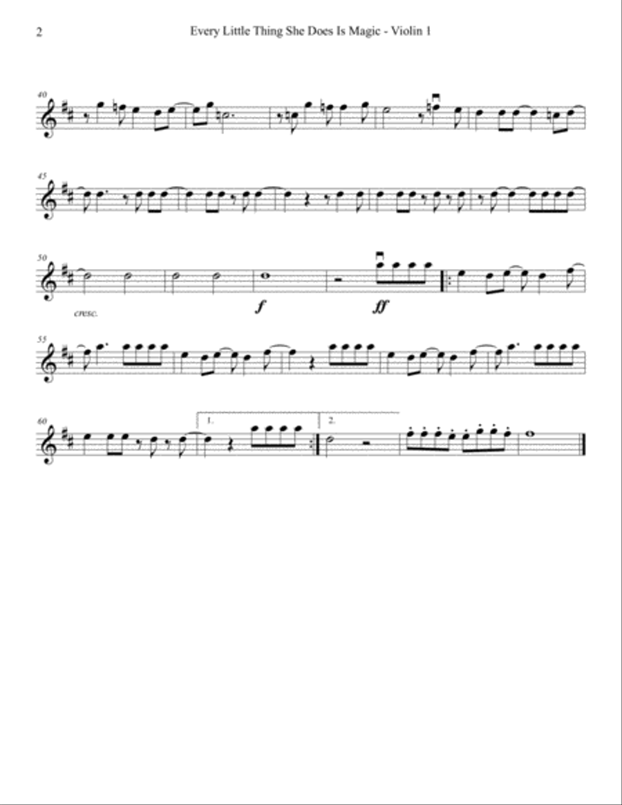 Every Little Thing She Does Is Magic String Quartet scores gallery preview page 2