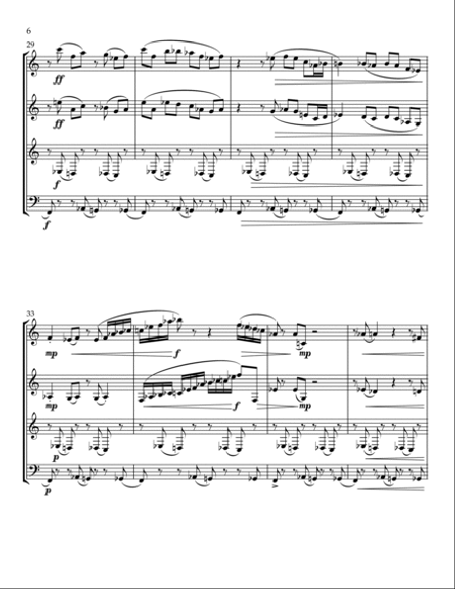 Excursion No. 6-Turnaround for Saxophone Quartet Saxophone Quartet scores gallery preview page 6