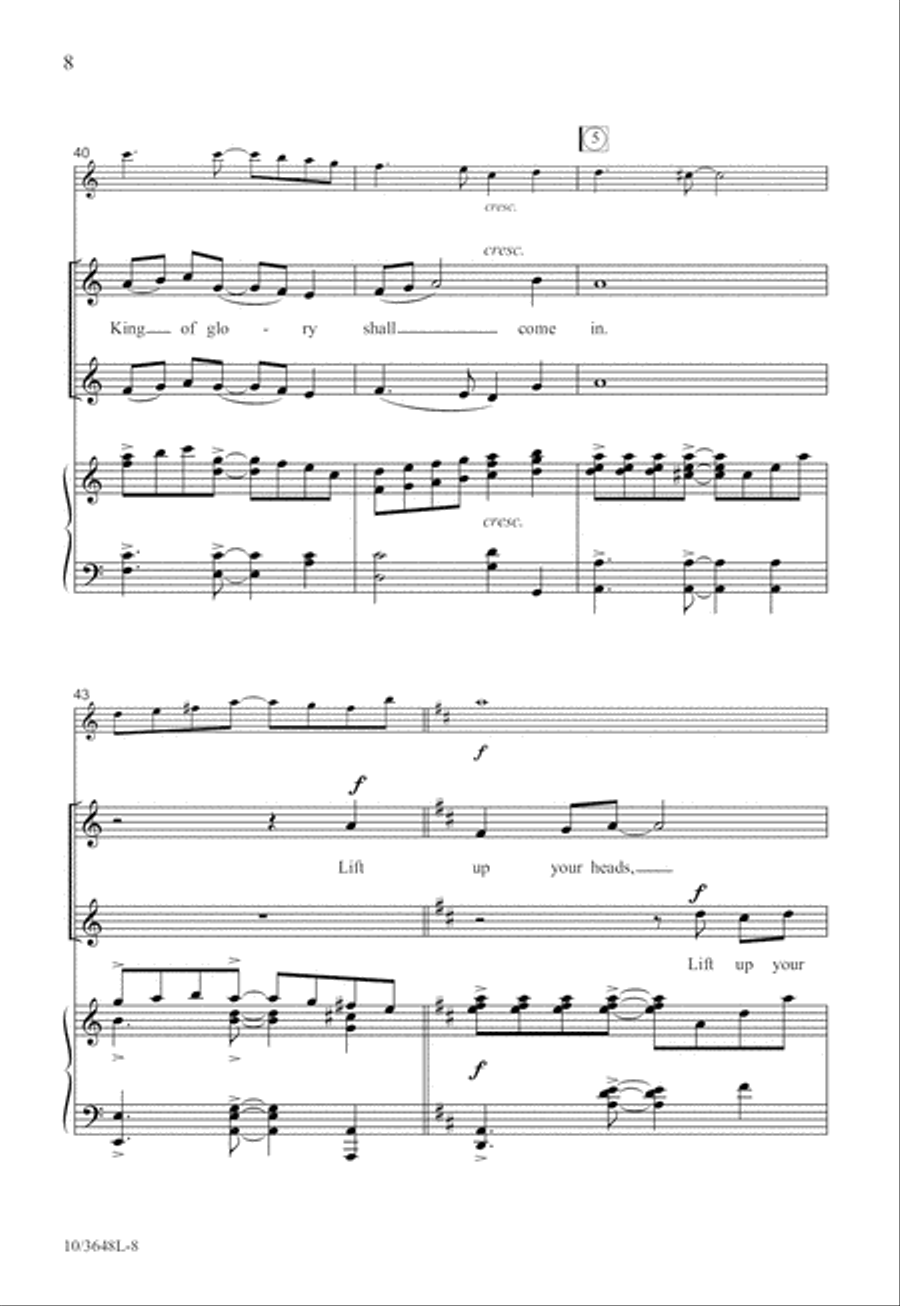Lift Up Your Heads Unison Choir scores gallery preview page 8