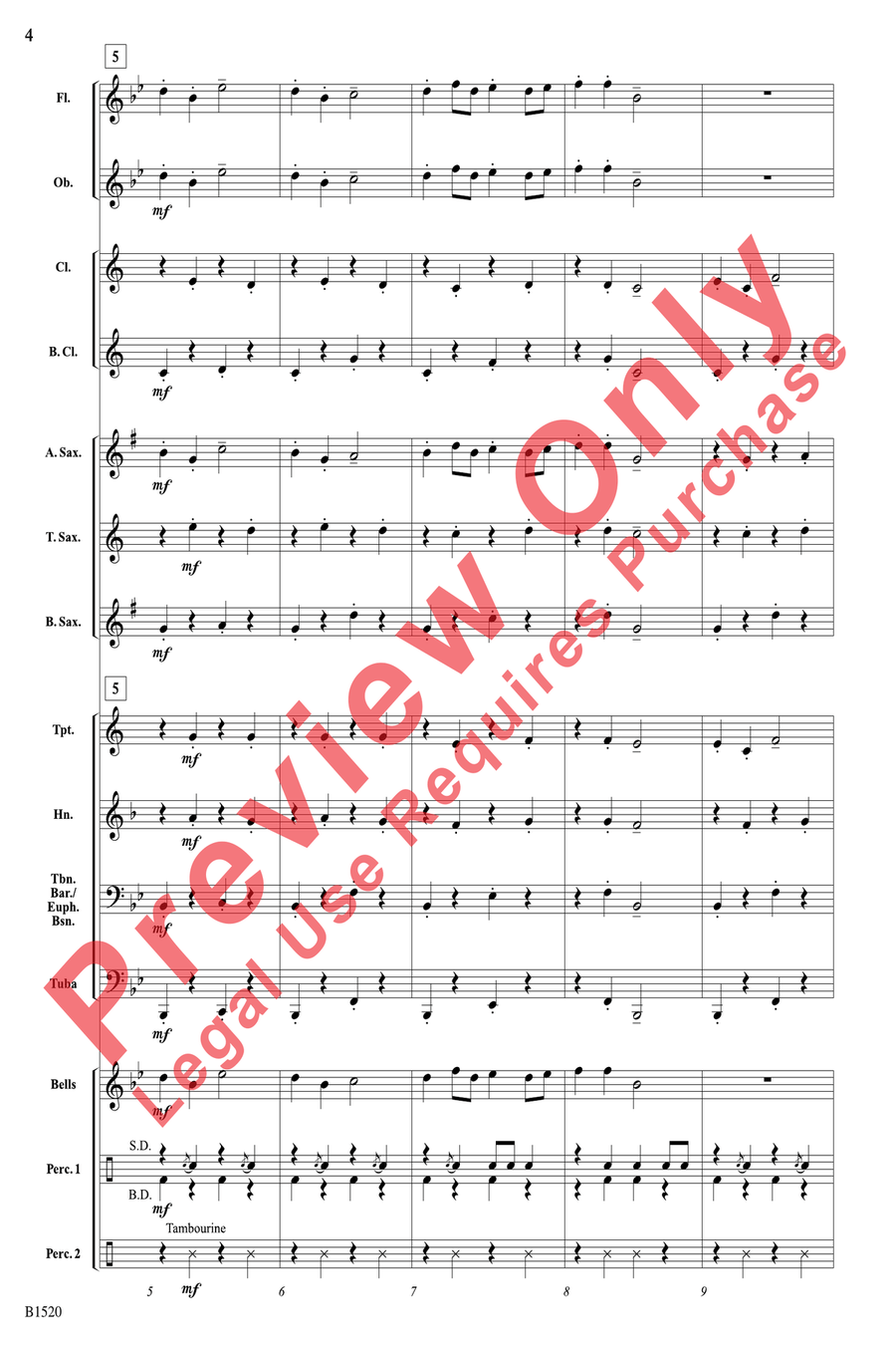 Shepherd's Hey Concert Band scores gallery preview page 4