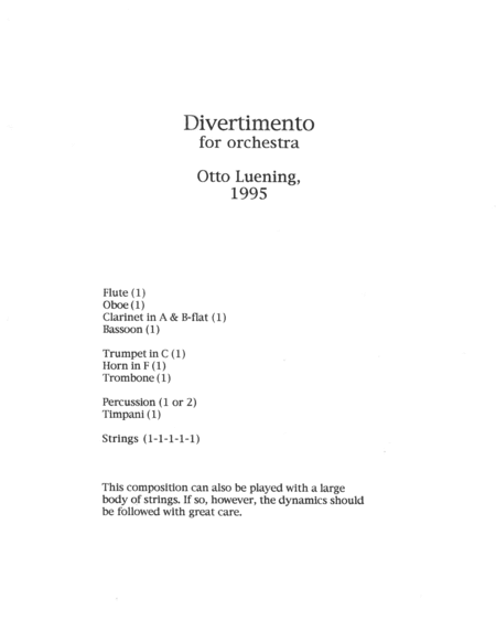 [Luening] Divertimento for Orchestra