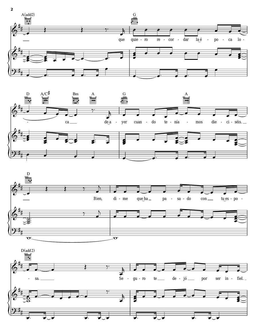 Maracas Maracas Piano, Vocal, Guitar scores gallery preview page 2