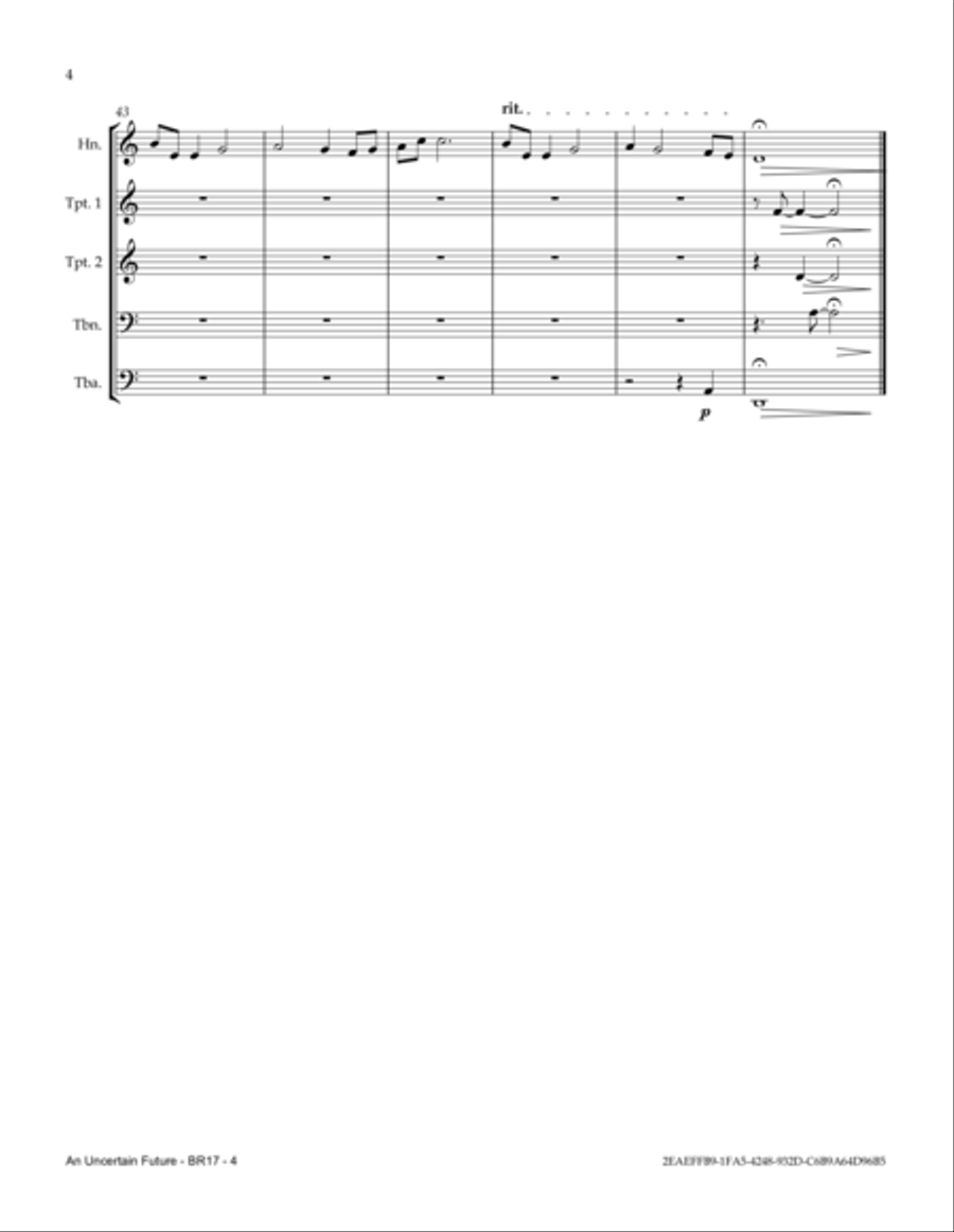 An Uncertain Future Brass Ensemble scores gallery preview page 4