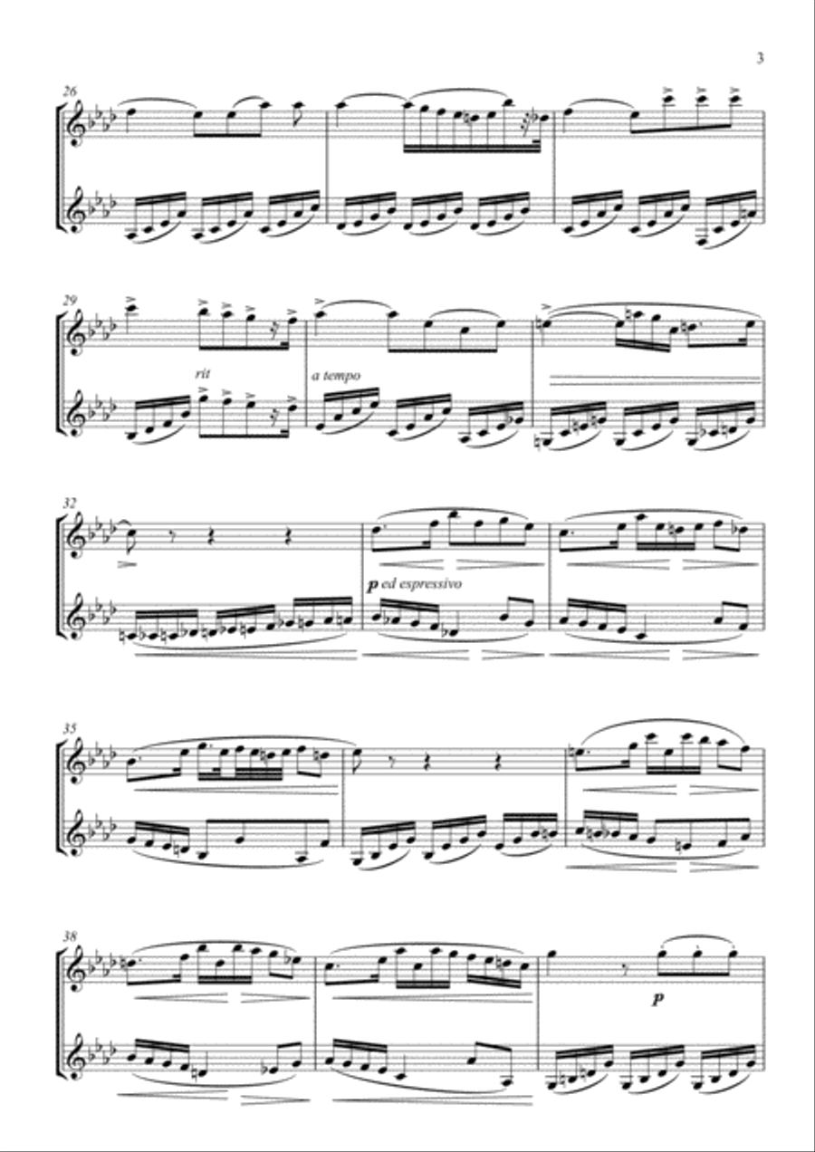 Largo appassionato Clarinet Duet scores gallery preview page 3