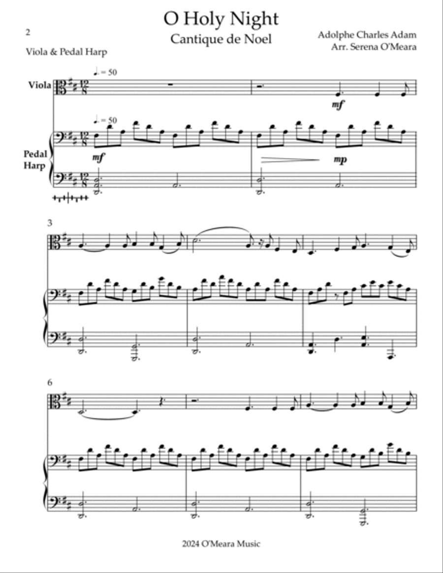 O Holy Night, Duet for Viola & Pedal Harp
