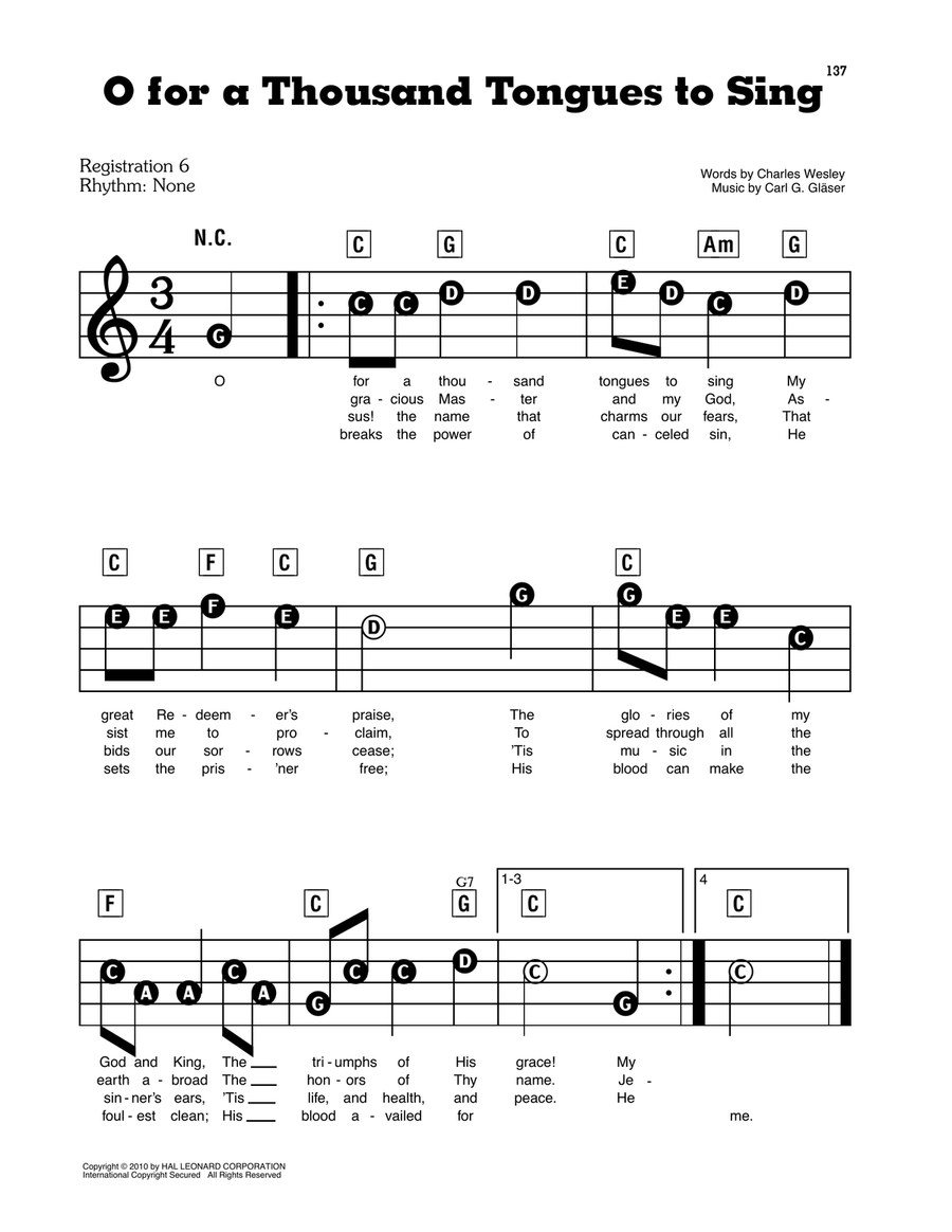 O For A Thousand Tongues To Sing