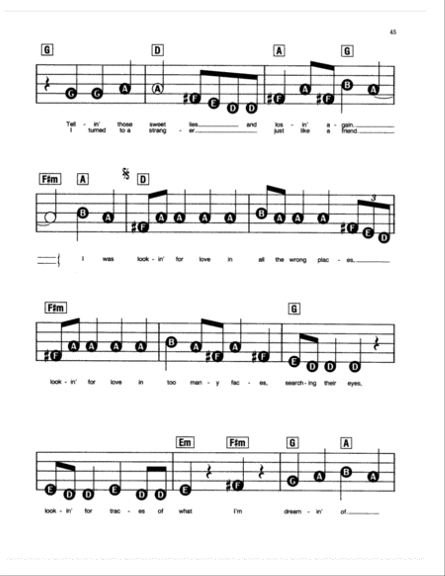 Lookin' For Love Electronic Keyboard scores gallery preview page 2