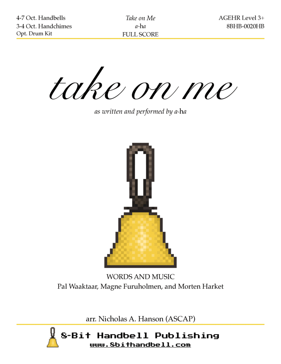 Take On Me Handbell Choir scores gallery preview page 1