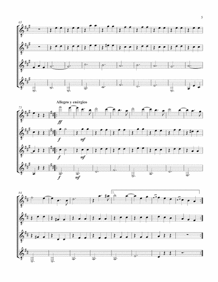 Junto a Tu Corazón (Guitar Quartet) - Score and Parts image number null