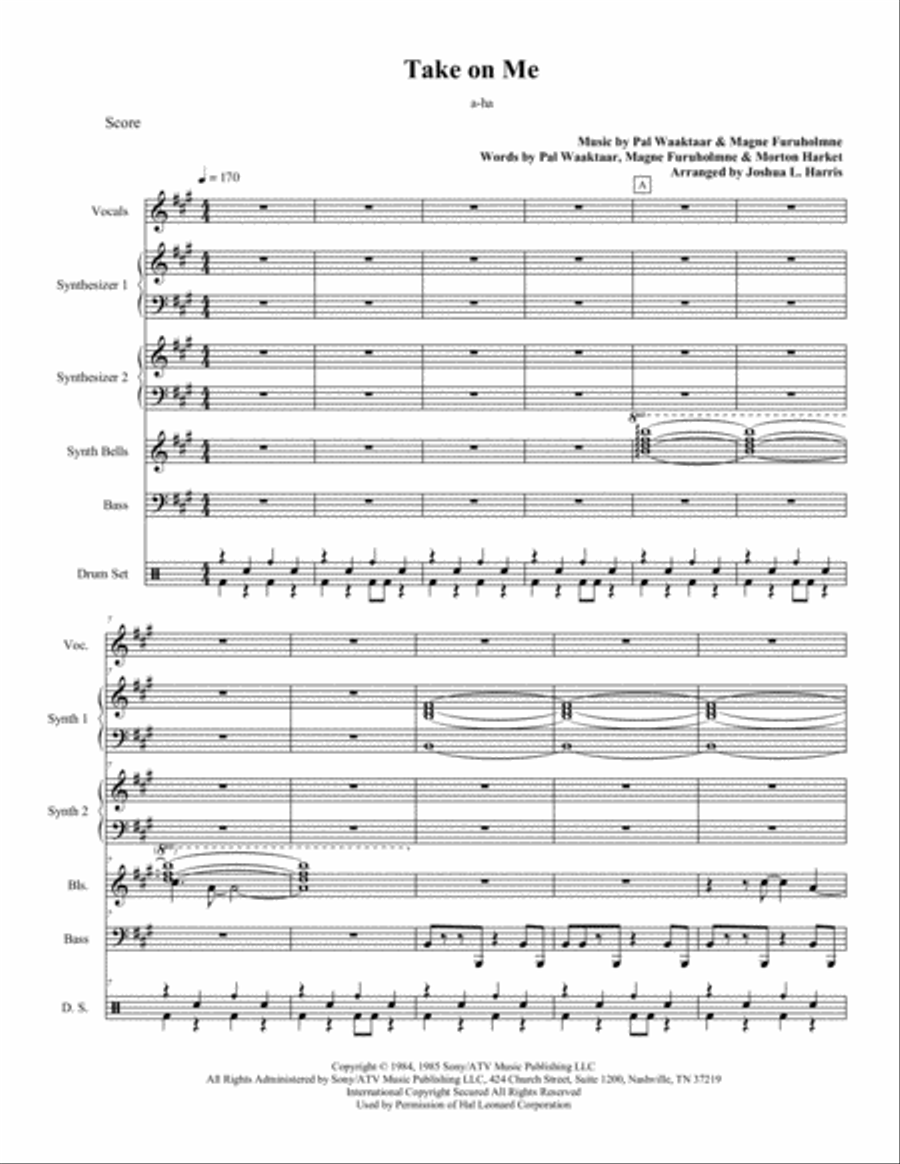 Take On Me Small Ensemble scores gallery preview page 3