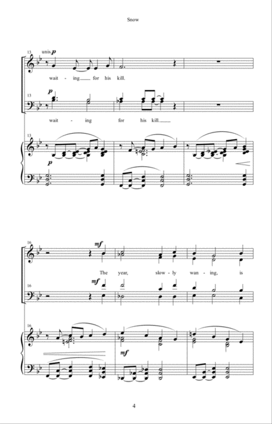 Snow Snow 4-Part scores gallery preview page 4