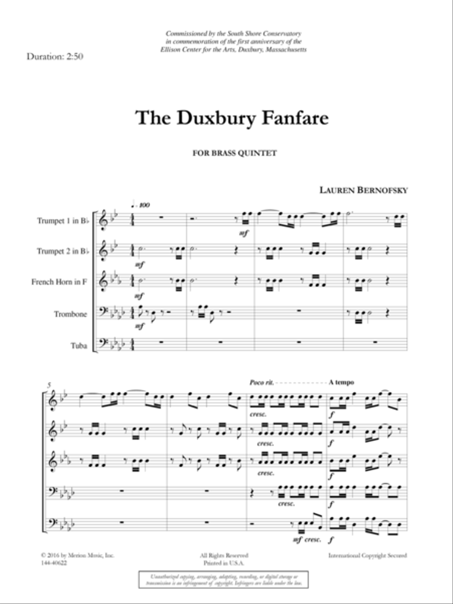 The Duxbury Fanfare Chamber Music scores gallery preview page 2